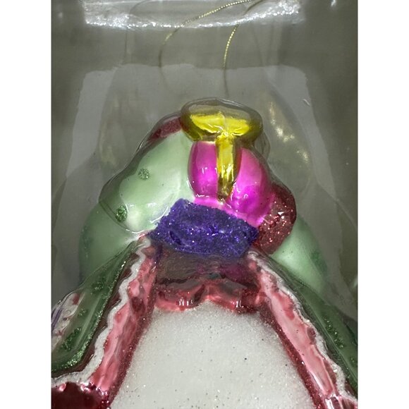 VTG Fitz & Floyd 7" Glass Christmas Ornament Snowman Beanie Hat Holiday Decor - Picture 3 of 7